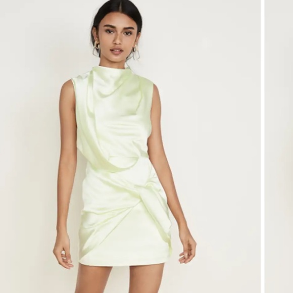 Acler Jasper Dress in Silky Green as seen on Paola Alberdi - Picture 3 of 6